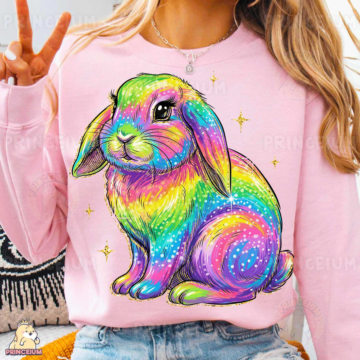 Rainbow Glitter Lop Bunny