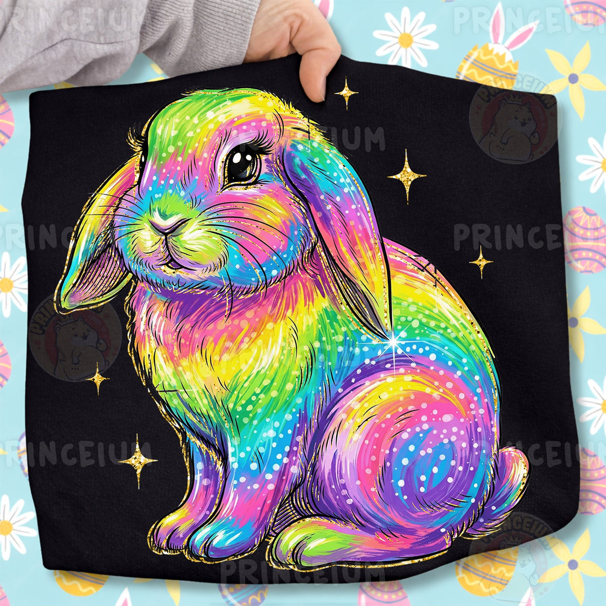 Rainbow Glitter Lop Bunny
