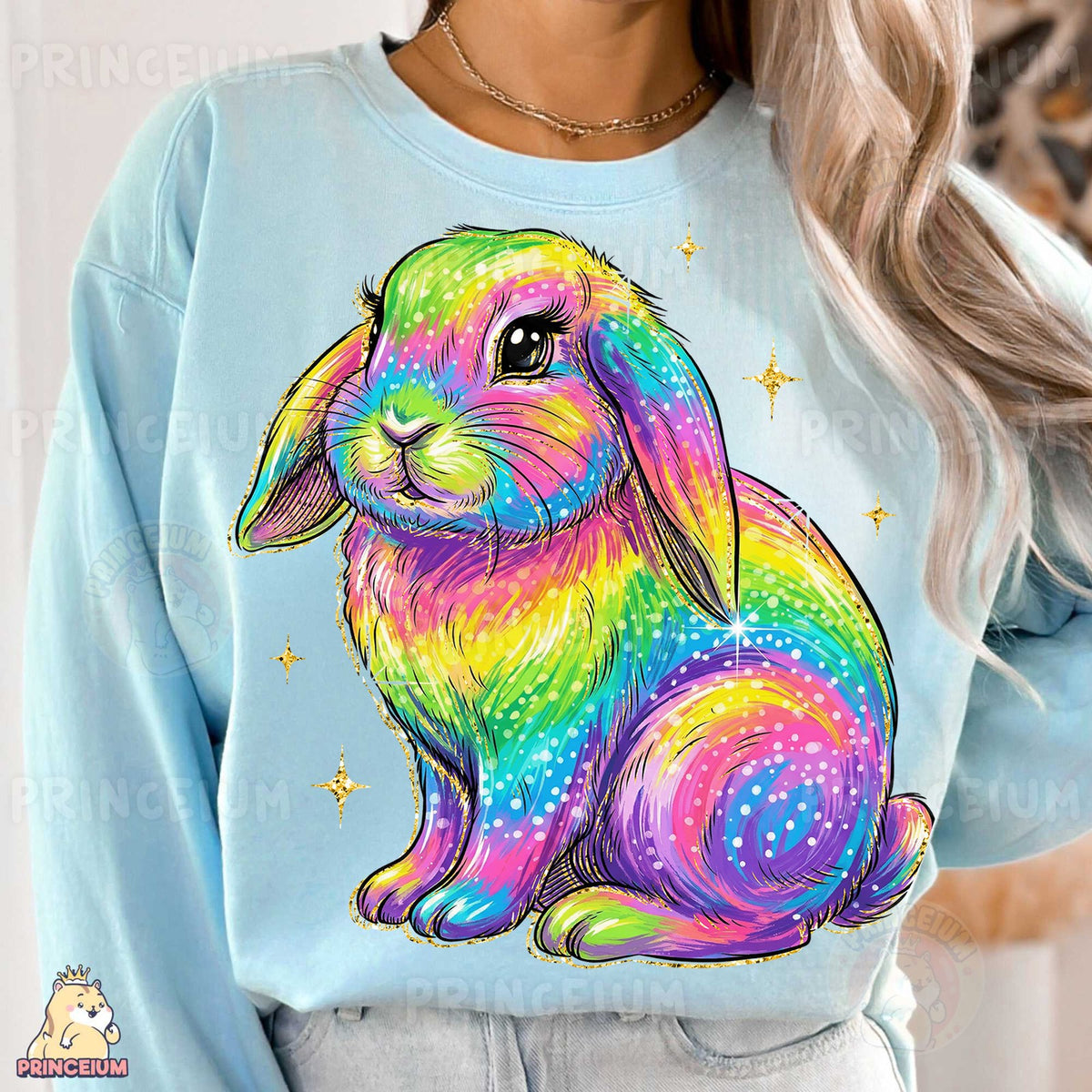 Rainbow Glitter Lop Bunny