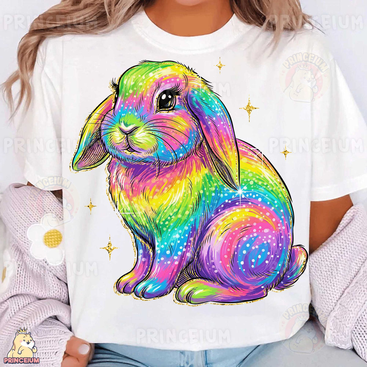 Rainbow Glitter Lop Bunny