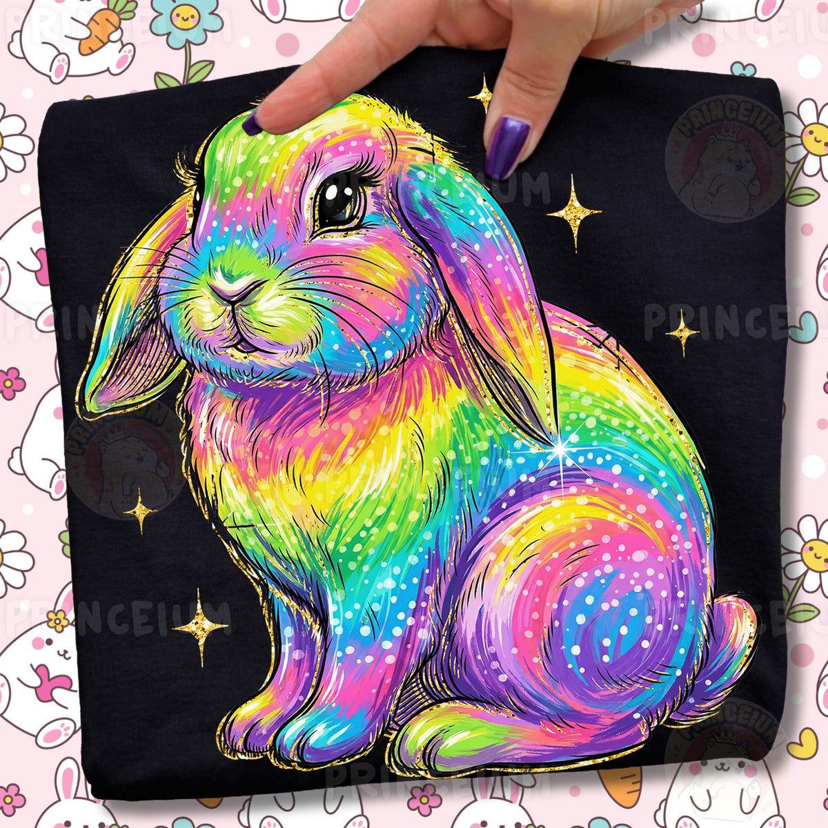 Rainbow Glitter Lop Bunny