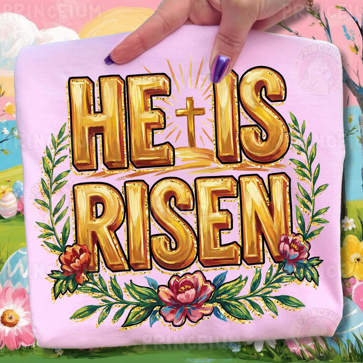 He Is Risen Easter Cross