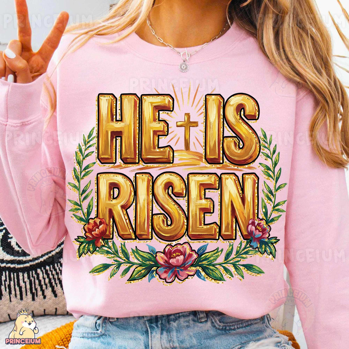 He Is Risen Easter Cross
