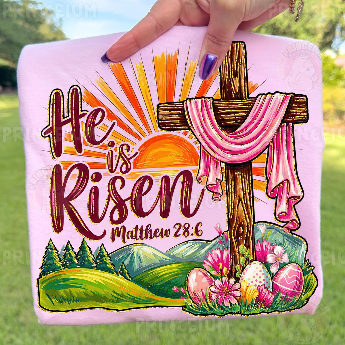 He Is Risen Easter Cross