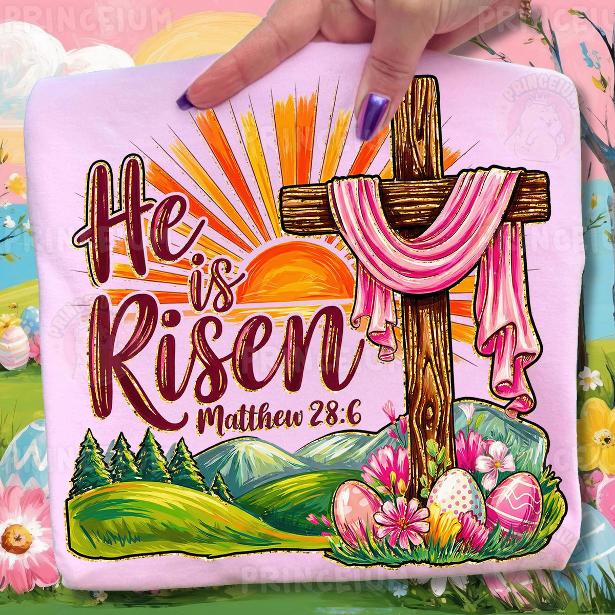 He Is Risen Easter Cross