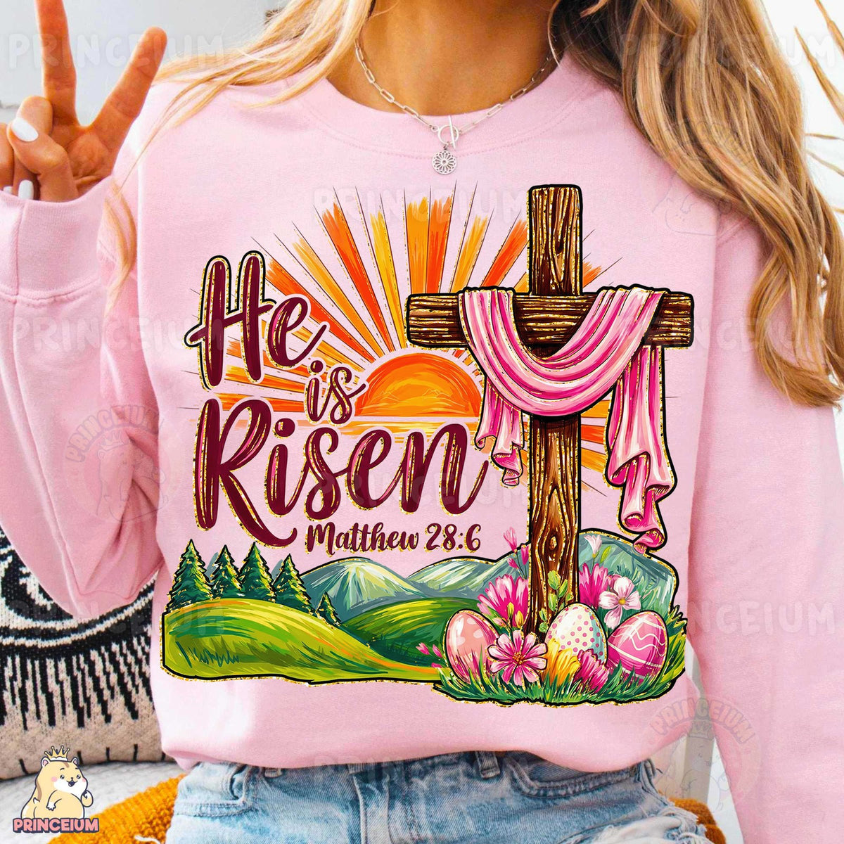 He Is Risen Easter Cross