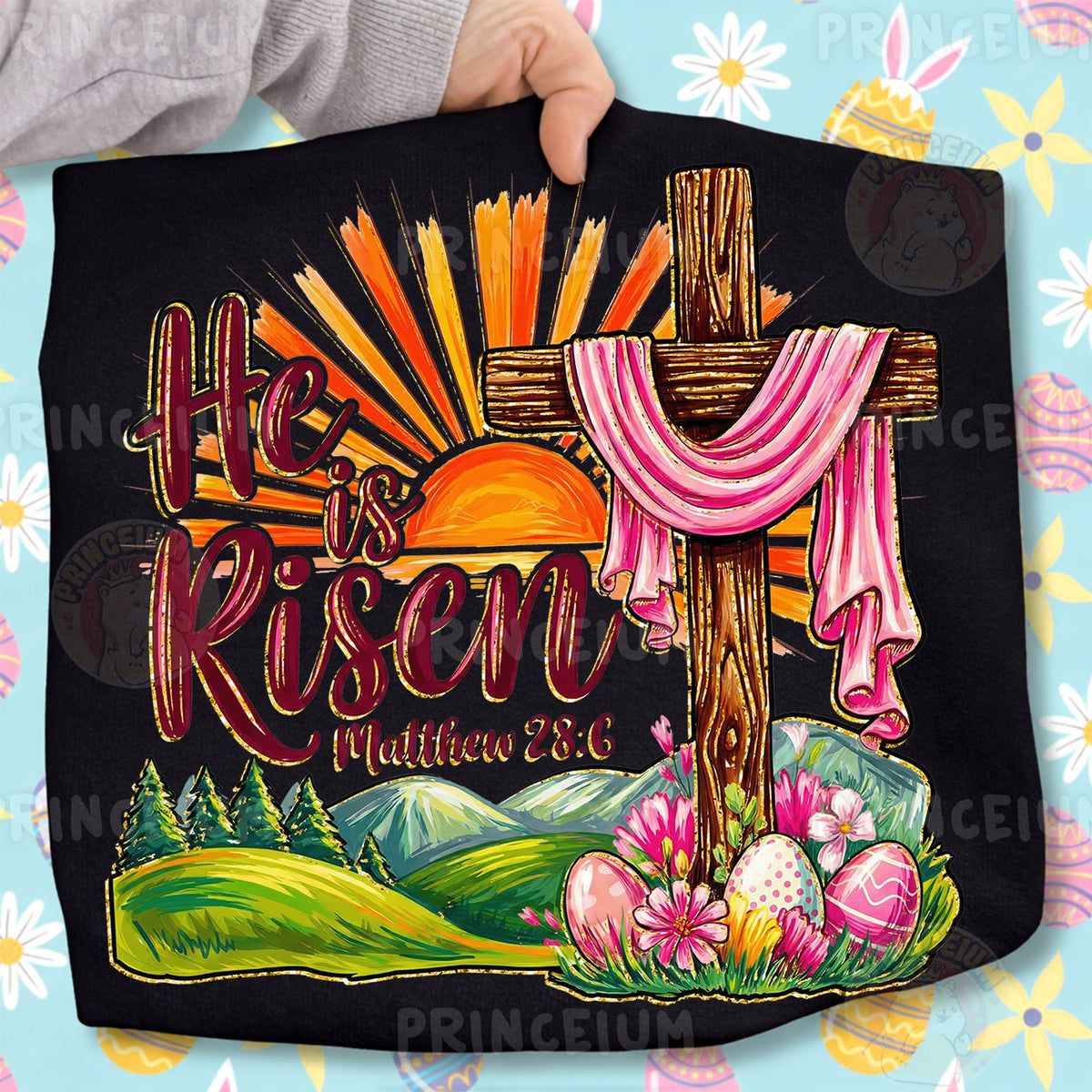He Is Risen Easter Cross