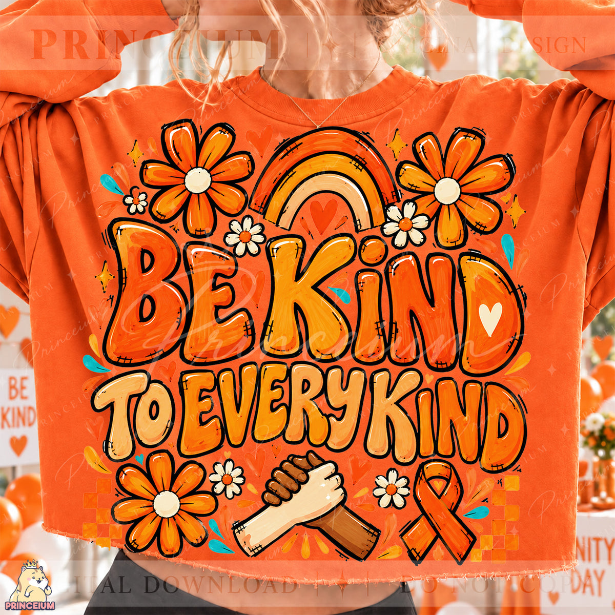 Be Kind to Every Kind PNG Orange Unity Day Anti-Bullying Design | Instant Digital Download