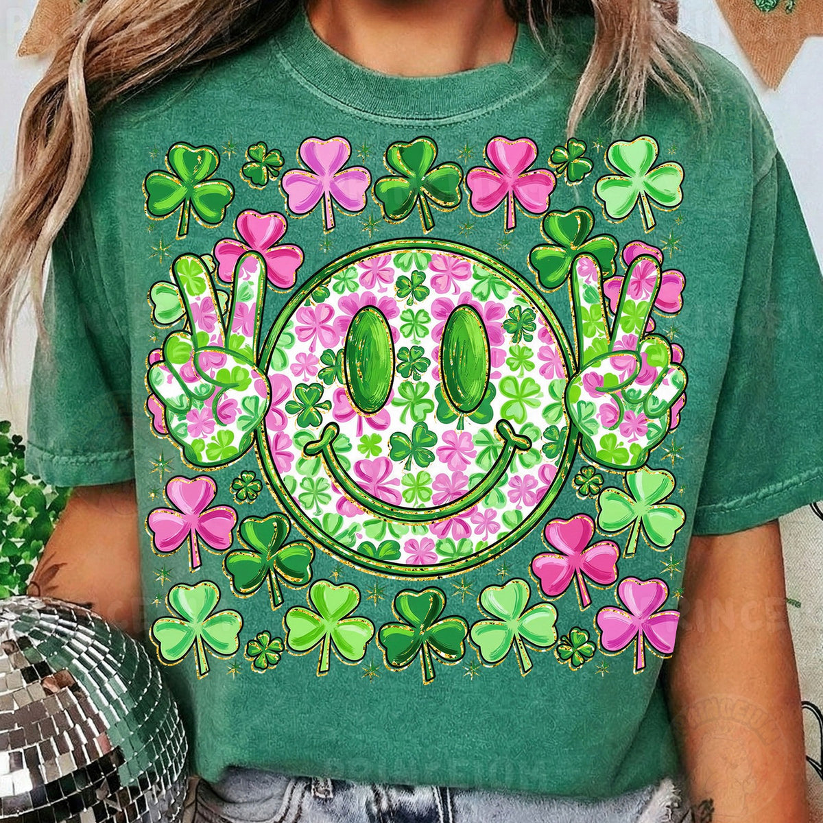 Lucky Shamrock Smiley Peace