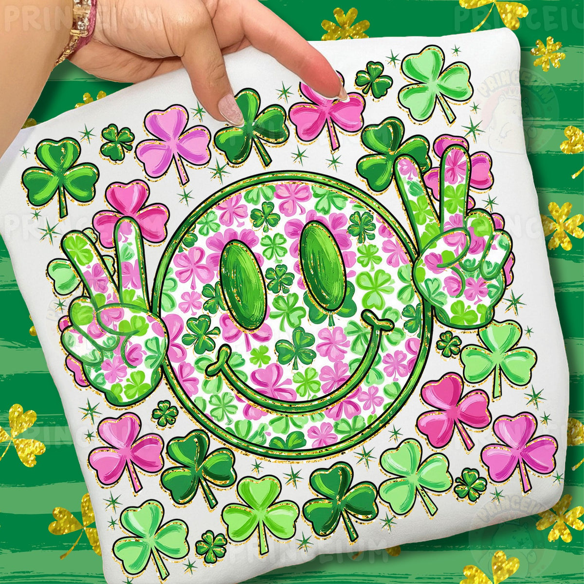 Lucky Shamrock Smiley Peace