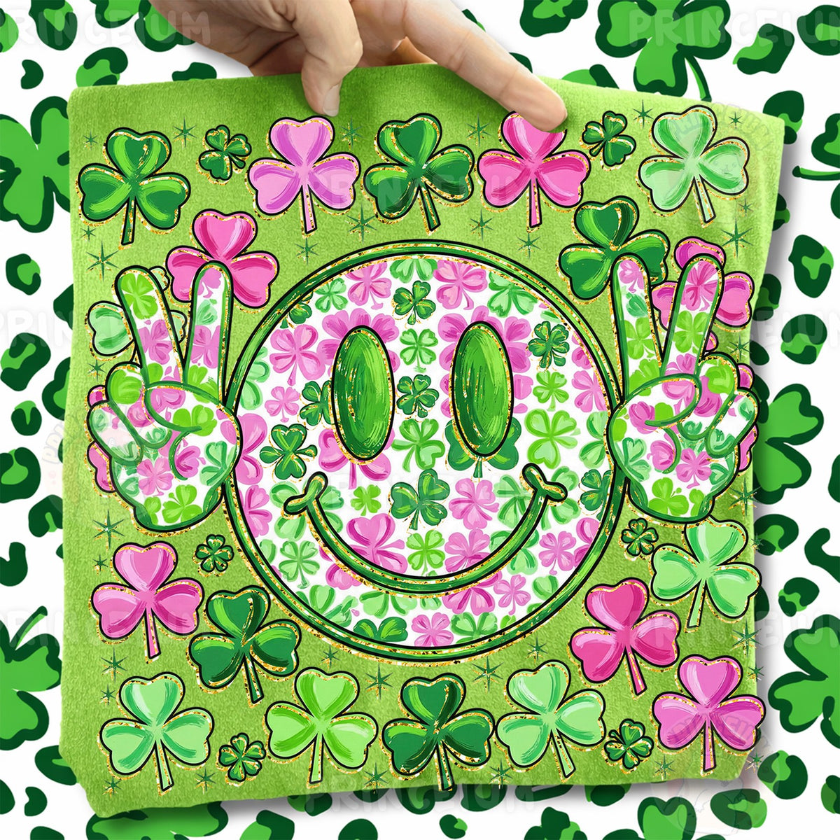 Lucky Shamrock Smiley Peace