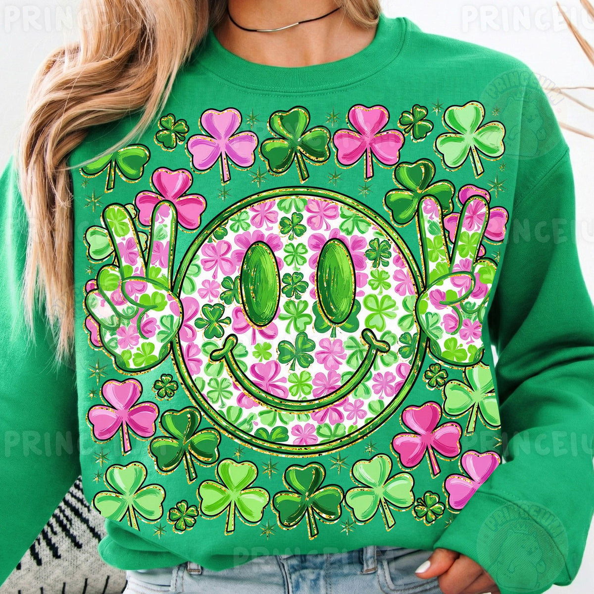Lucky Shamrock Smiley Peace