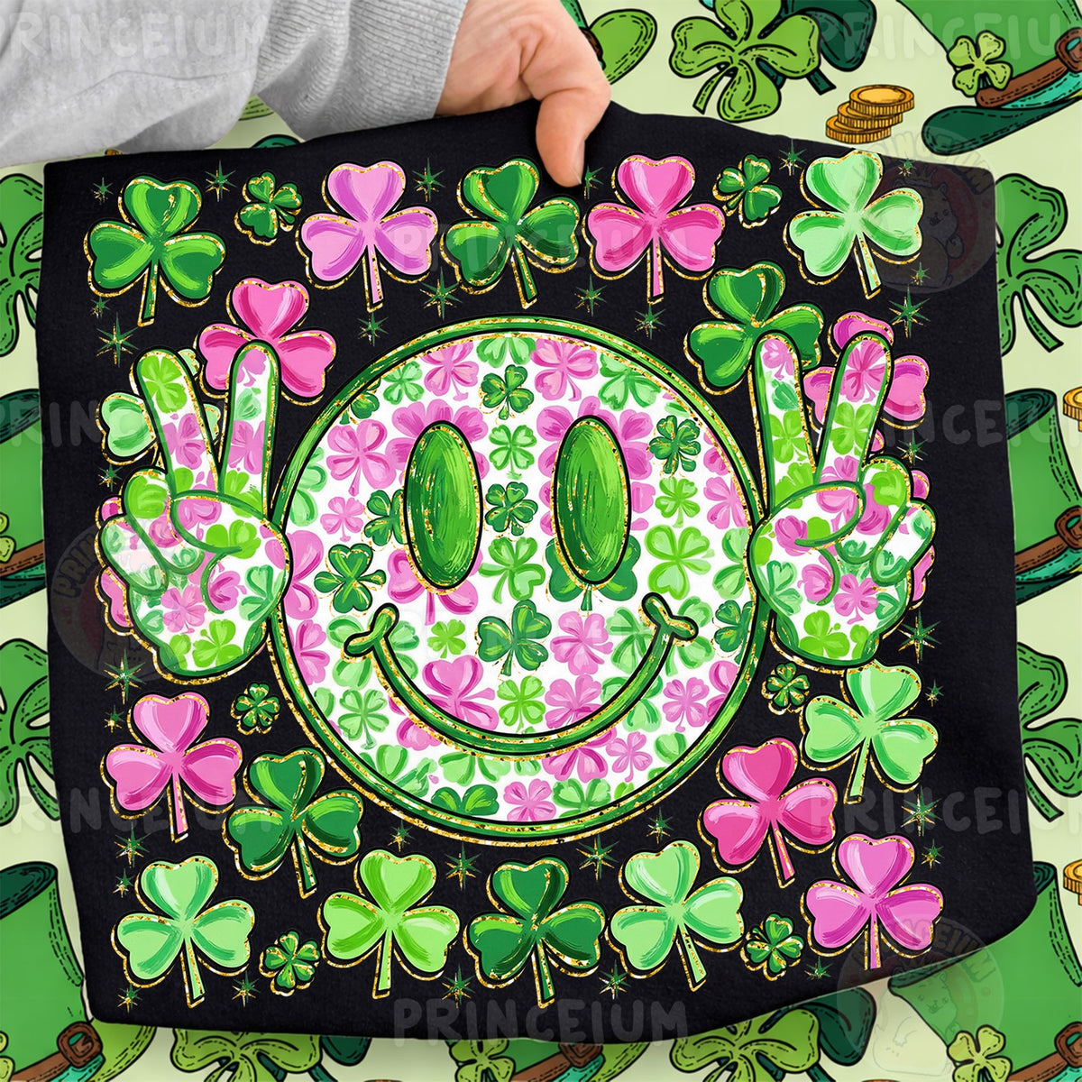 Lucky Shamrock Smiley Peace
