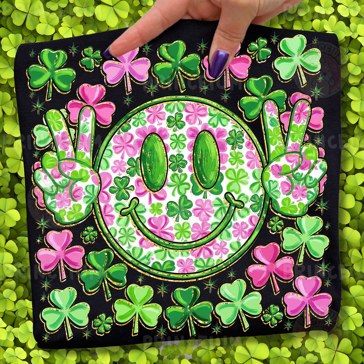 Lucky Shamrock Smiley Peace