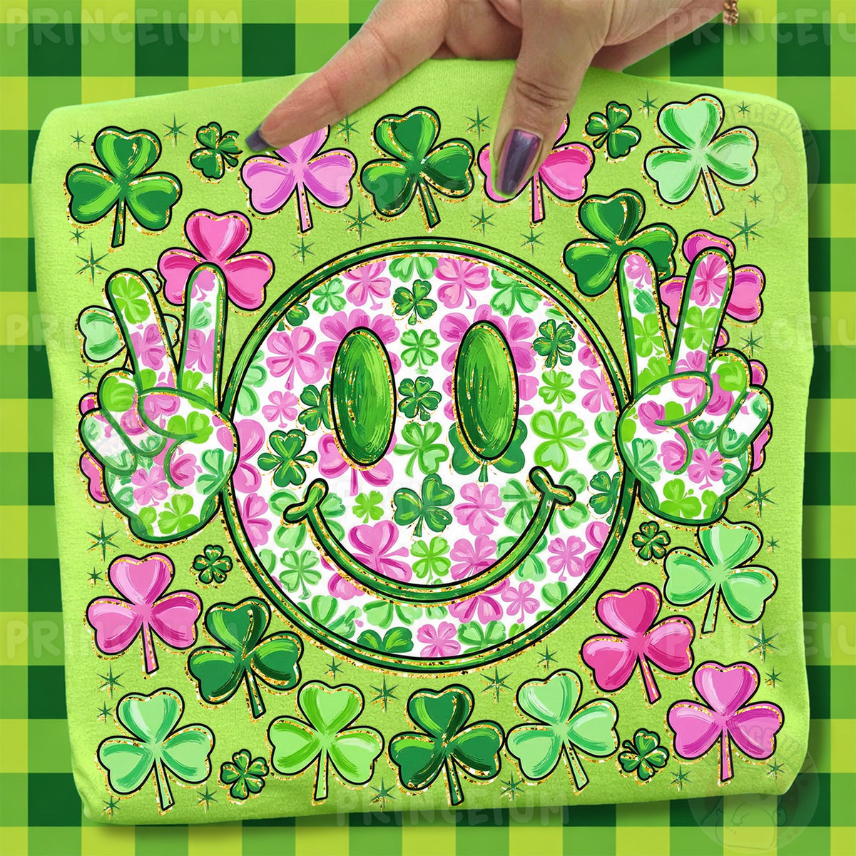 Lucky Shamrock Smiley Peace