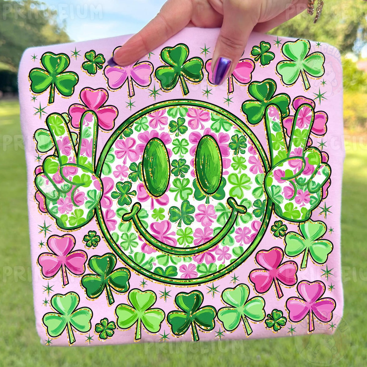 Lucky Shamrock Smiley Peace