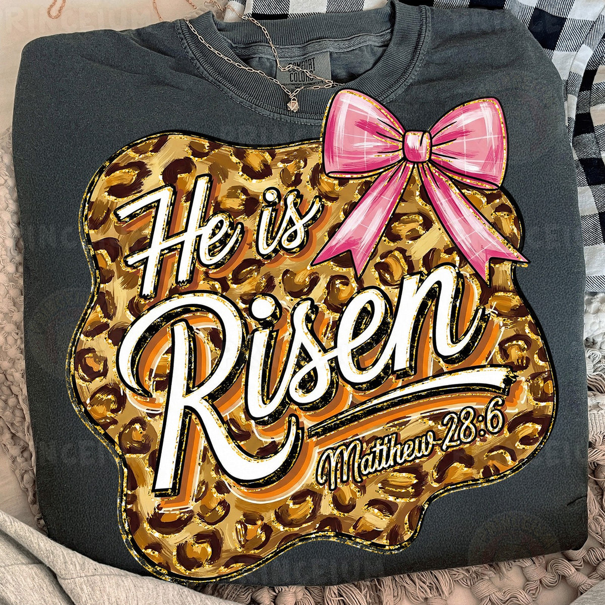 He Is Risen Leopard Bow