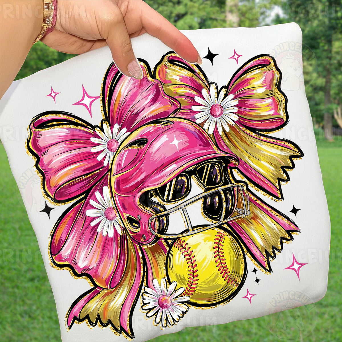 Pink Coquette Softball Bow