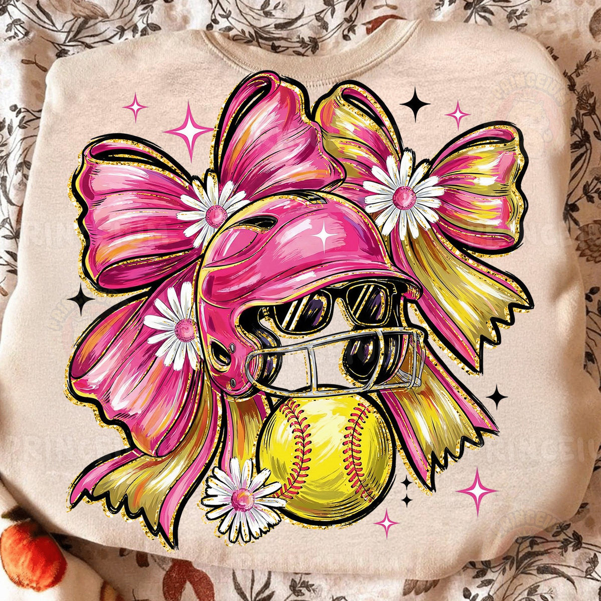 Pink Coquette Softball Bow