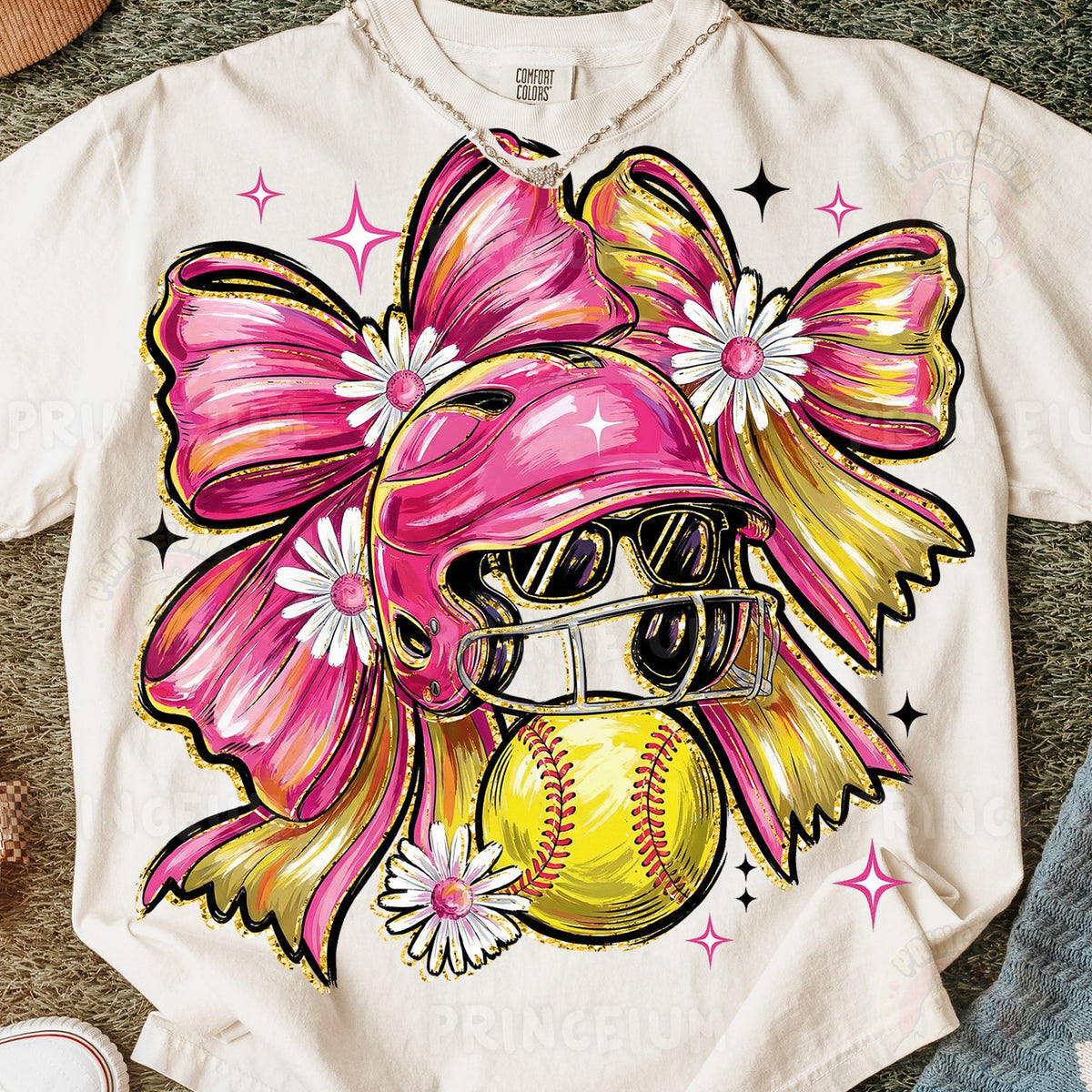 Pink Coquette Softball Bow