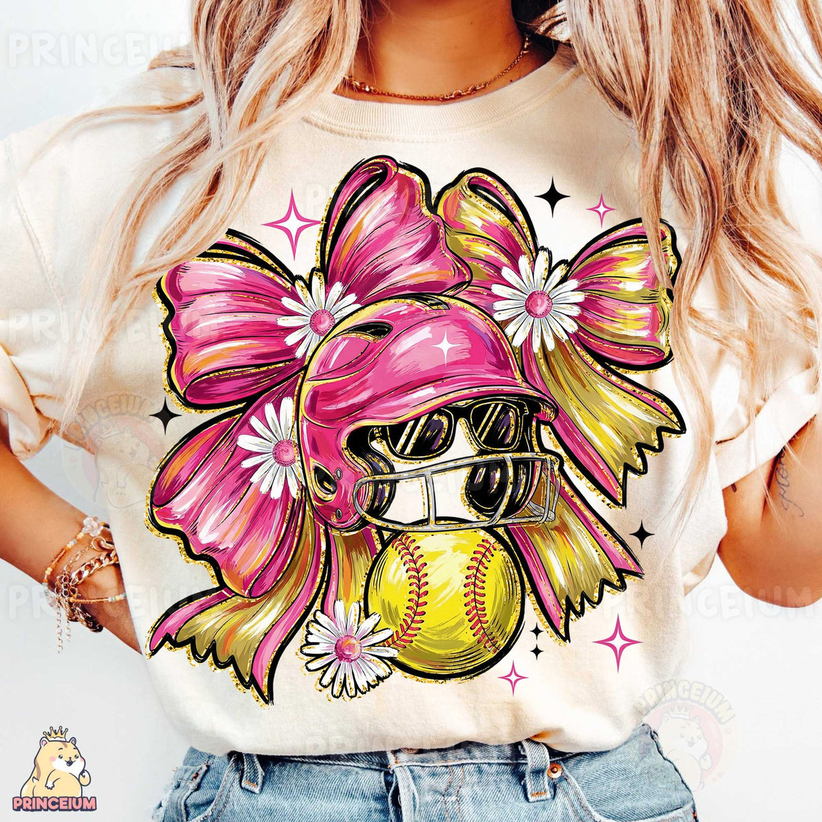 Pink Coquette Softball Bow