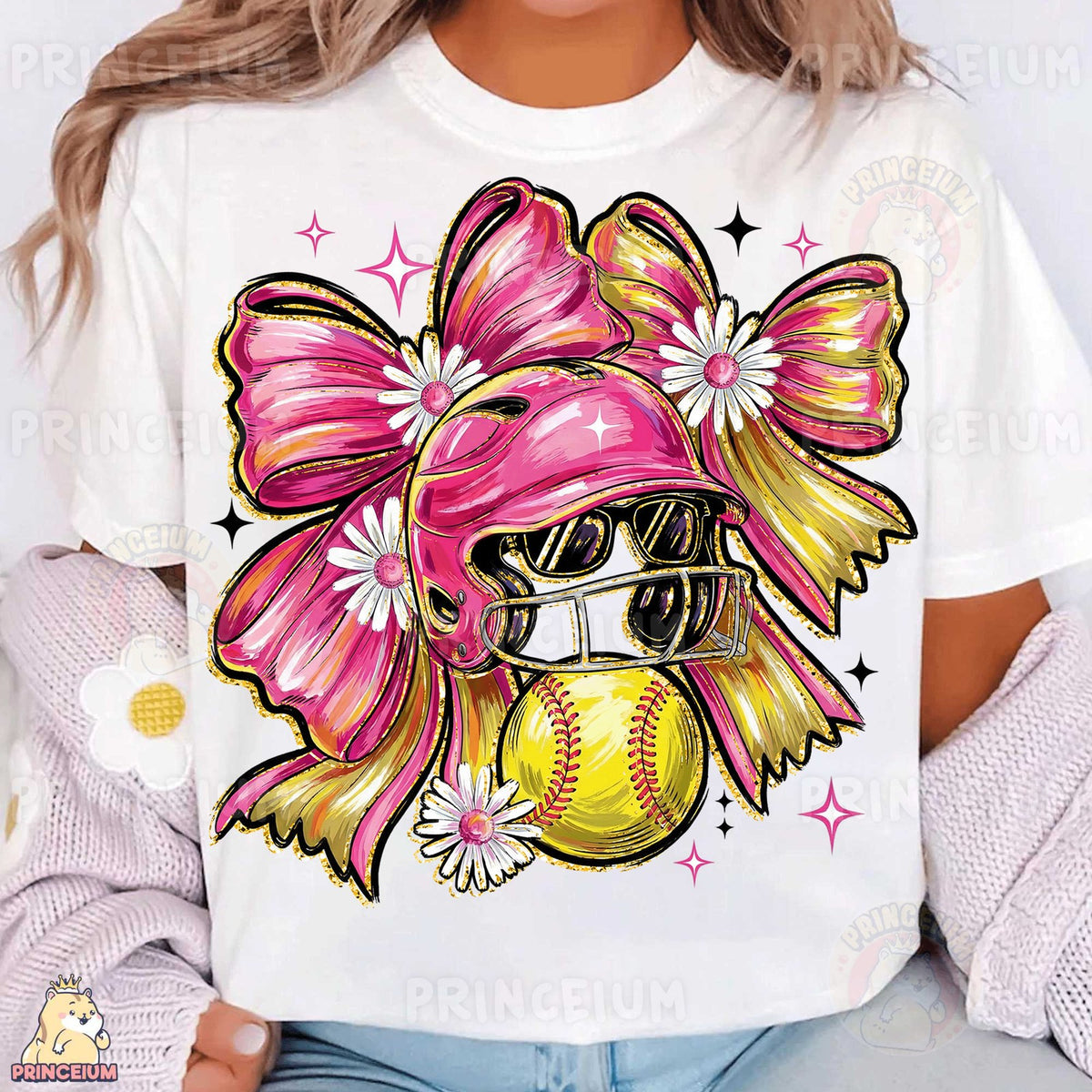Pink Coquette Softball Bow