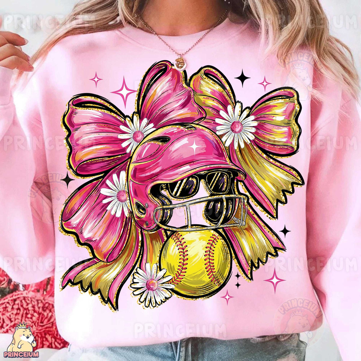 Pink Coquette Softball Bow
