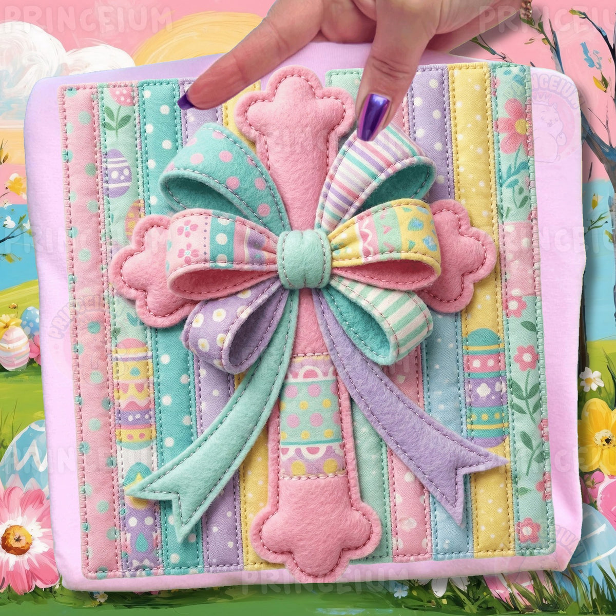 Pastel Easter Patchwork Bow