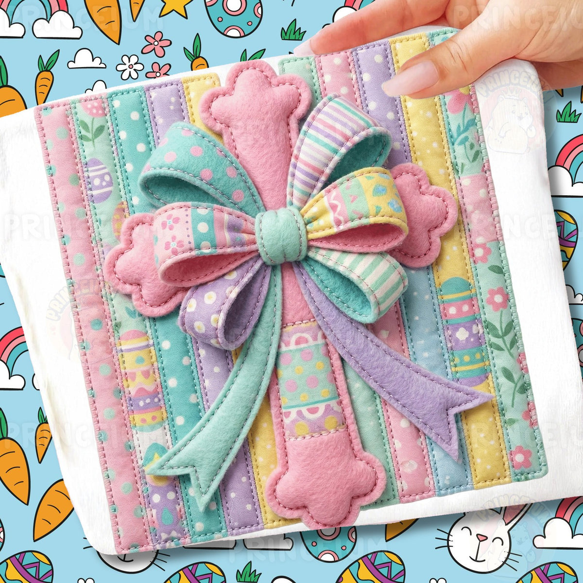 Pastel Easter Patchwork Bow
