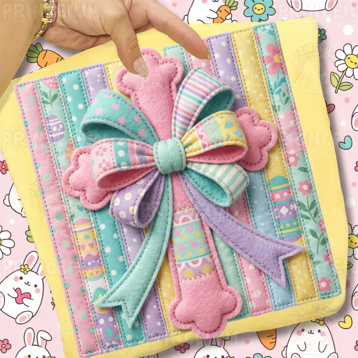 Pastel Easter Patchwork Bow