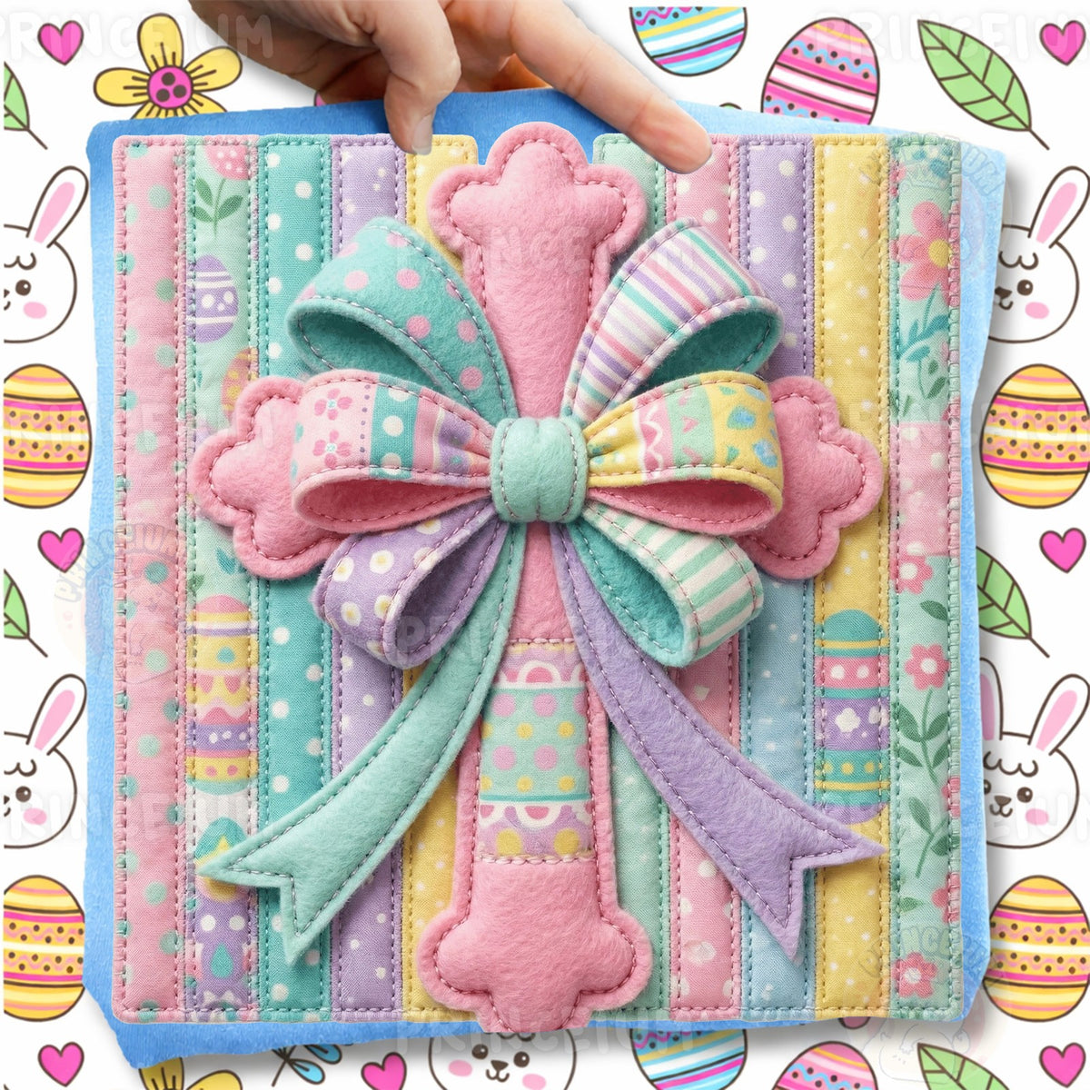 Pastel Easter Patchwork Bow