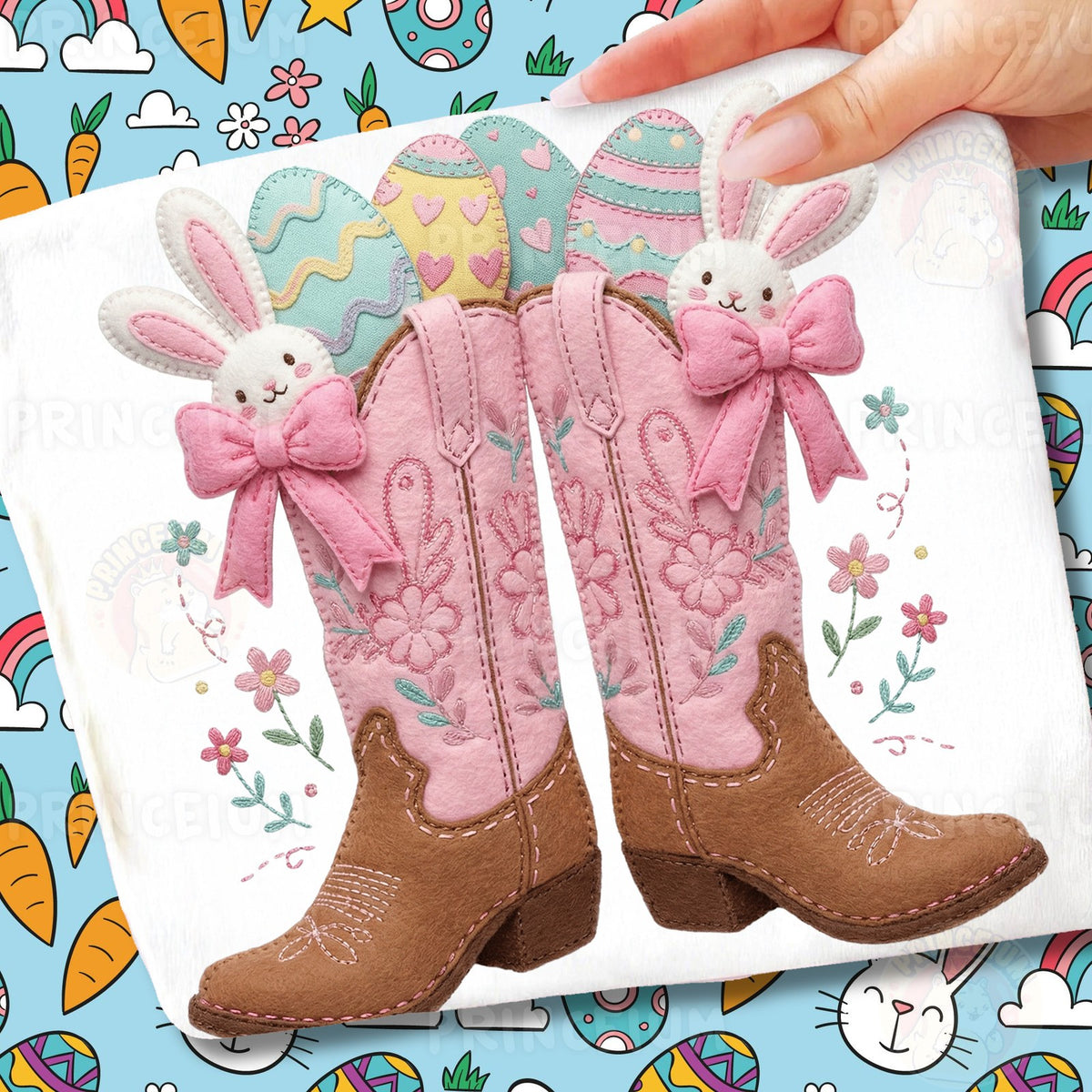 Easter Bunny Cowboy Boots