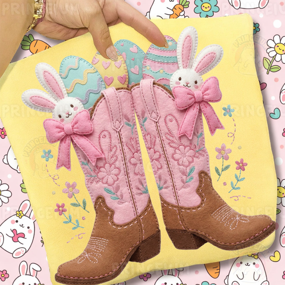 Easter Bunny Cowboy Boots
