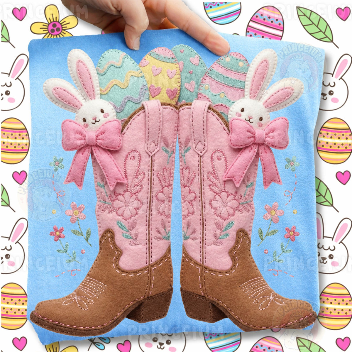 Easter Bunny Cowboy Boots
