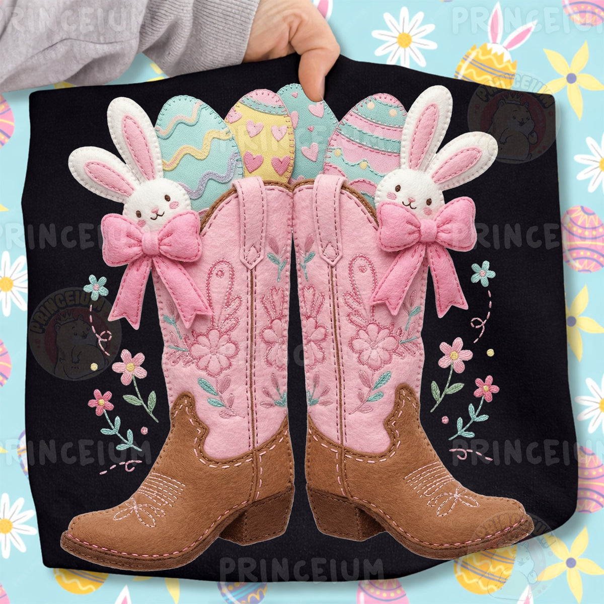 Easter Bunny Cowboy Boots