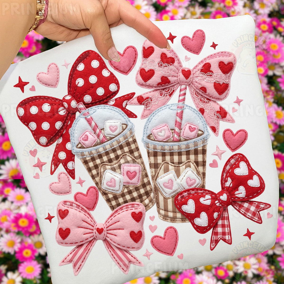 Valentine Iced Coffee & Bows