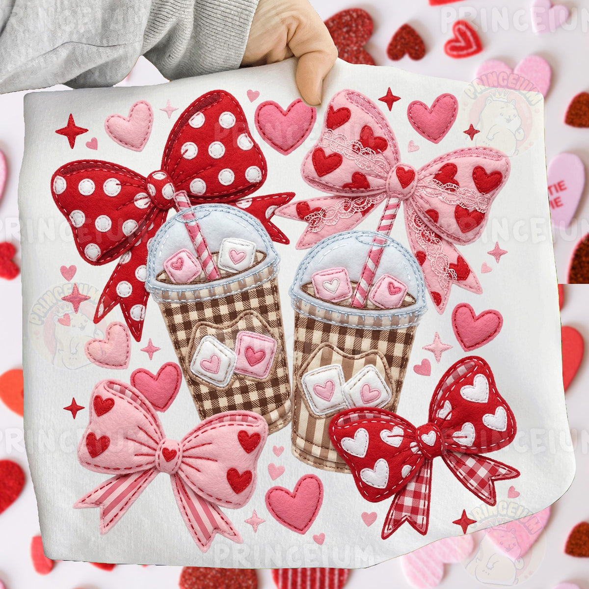 Valentine Iced Coffee & Bows