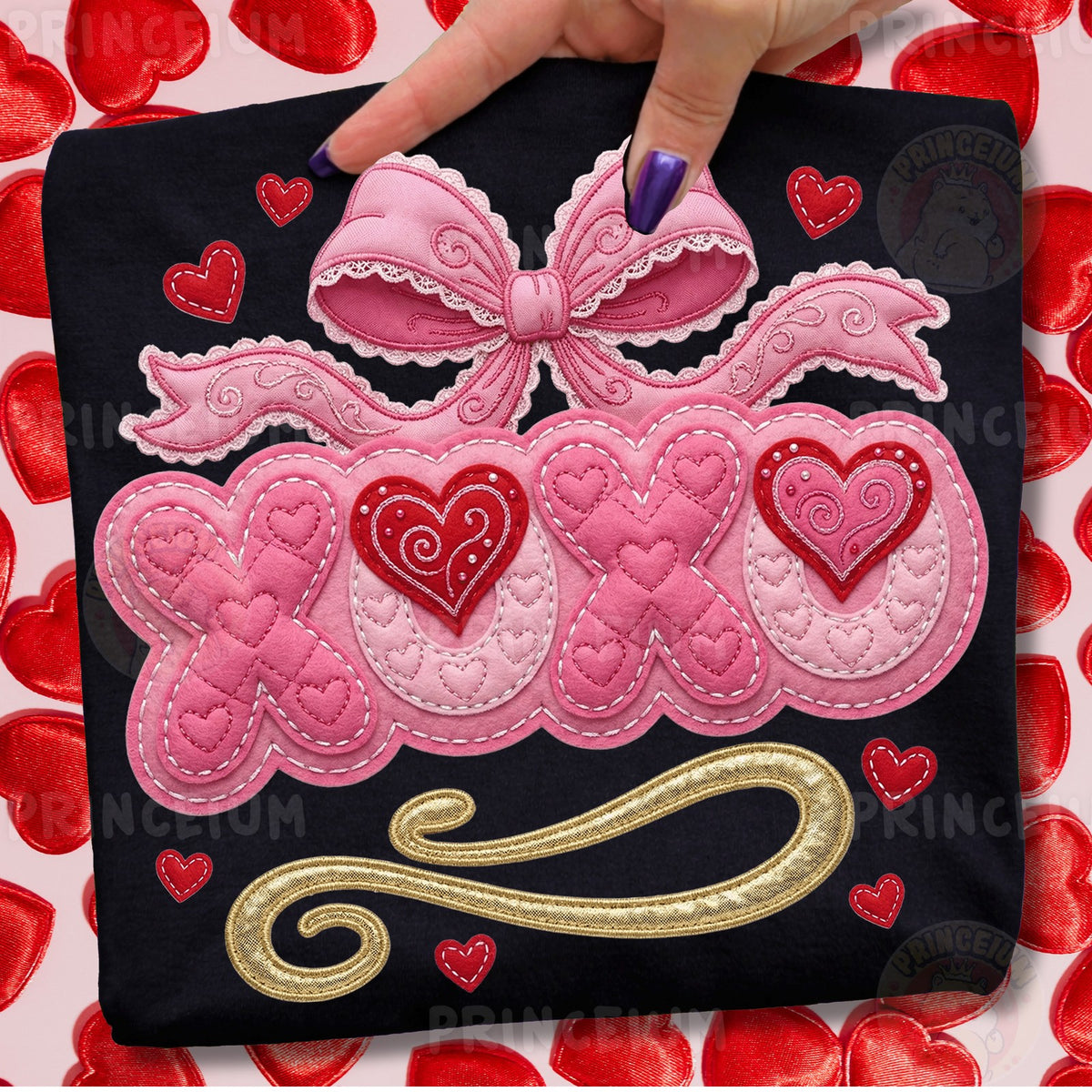 Quilted XOXO Bow Valentine