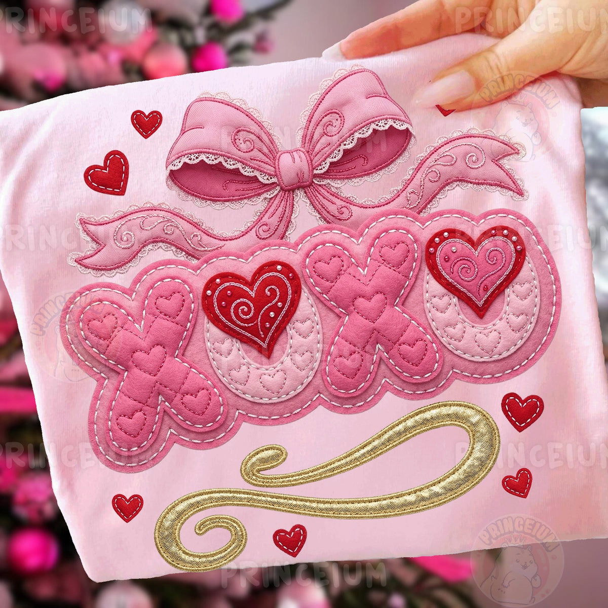 Quilted XOXO Bow Valentine