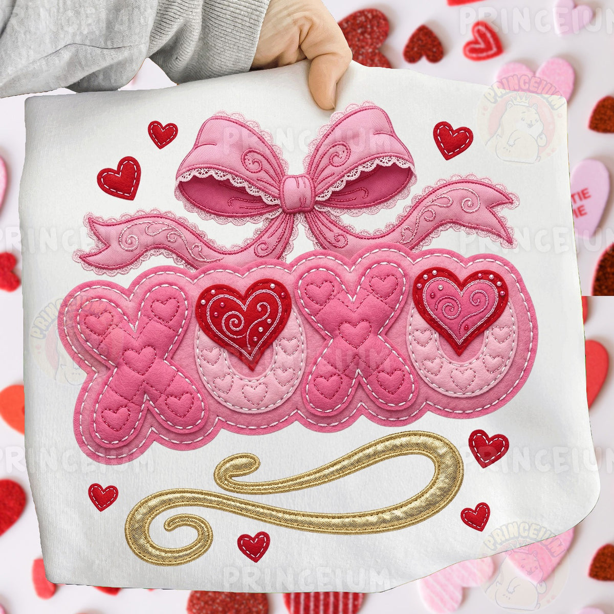 Quilted XOXO Bow Valentine