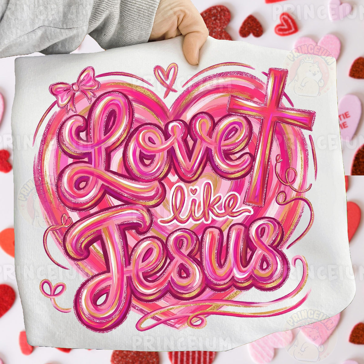 Love Like Jesus Pink Heart