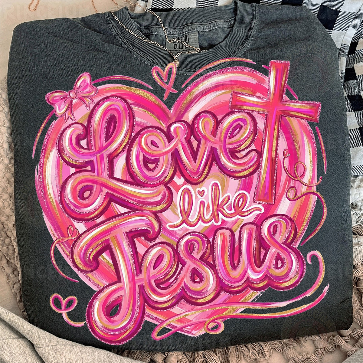 Love Like Jesus Pink Heart