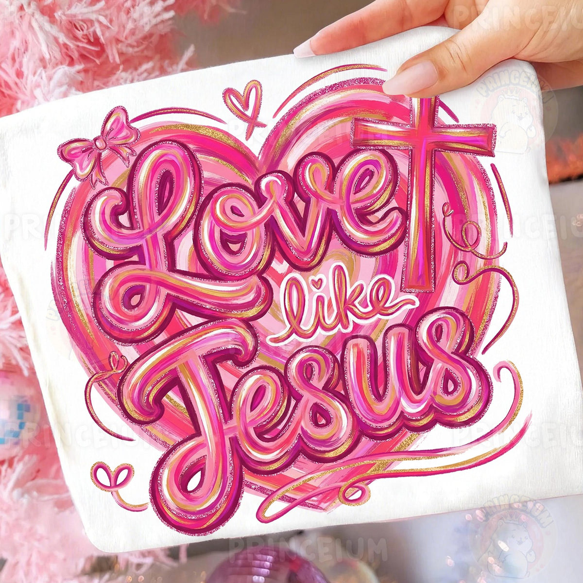 Love Like Jesus Pink Heart