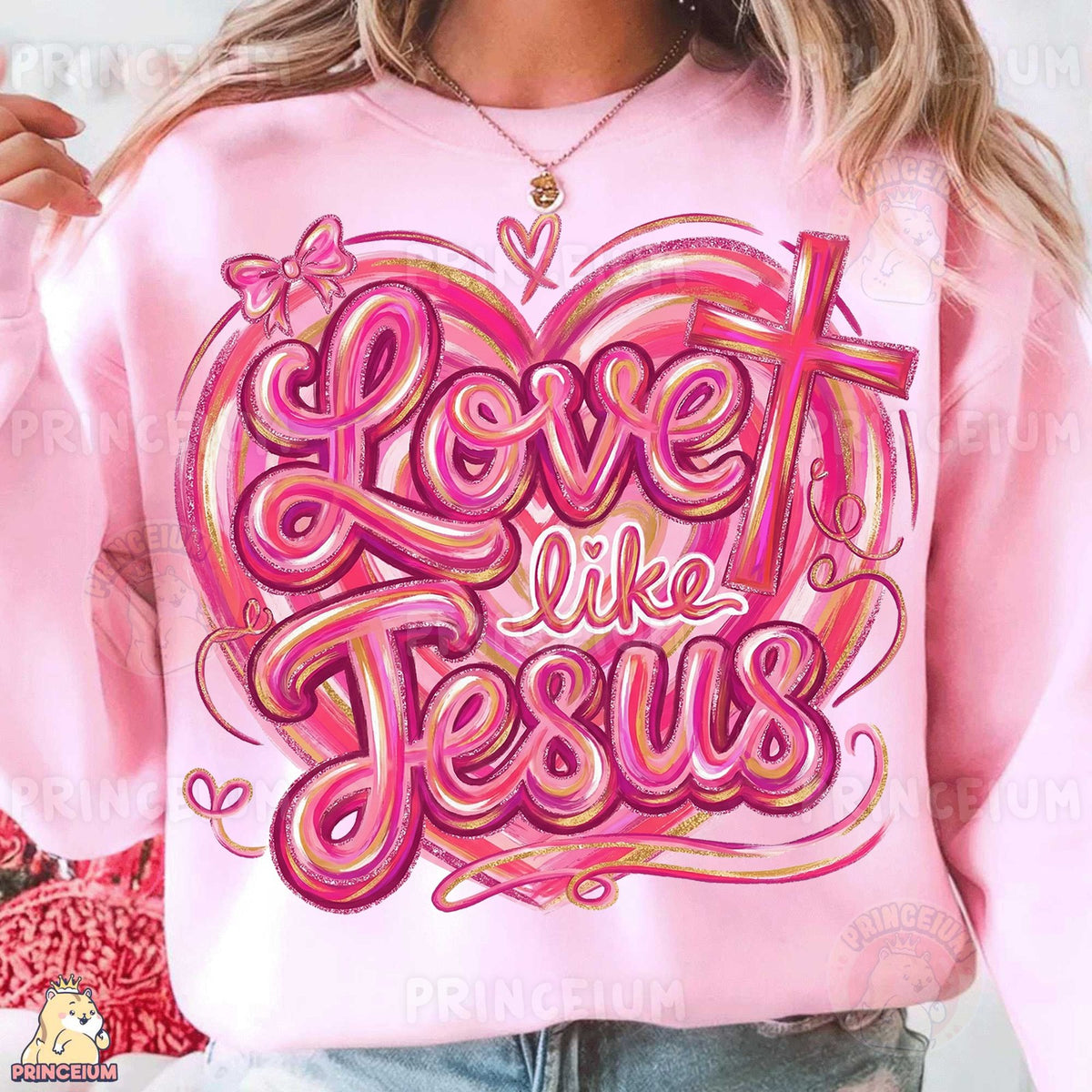 Love Like Jesus Pink Heart