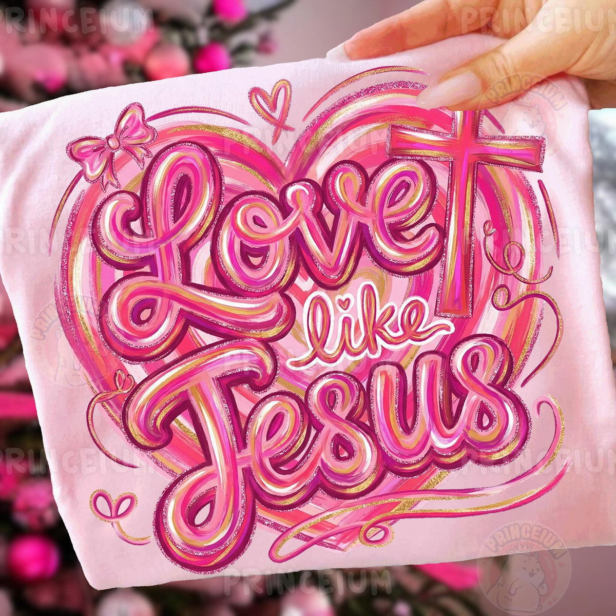 Love Like Jesus Pink Heart