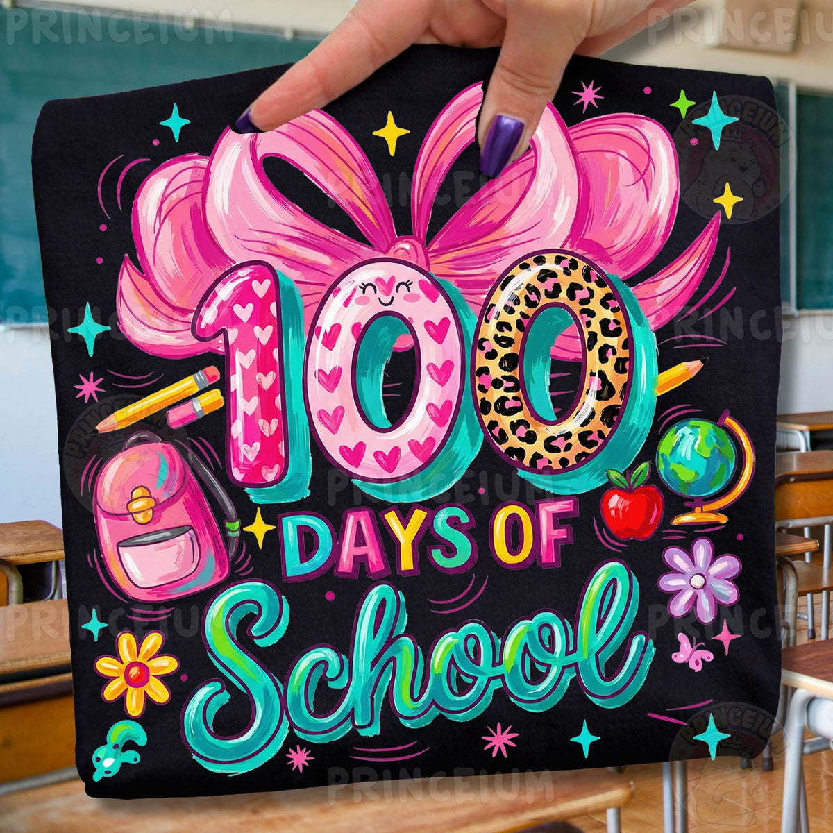 Pink Bow 100 Days of School