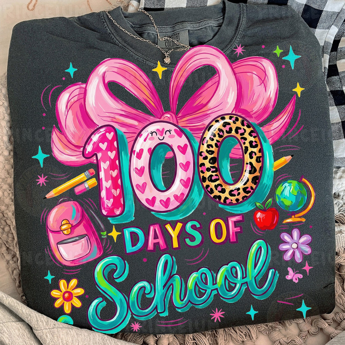 Pink Bow 100 Days of School