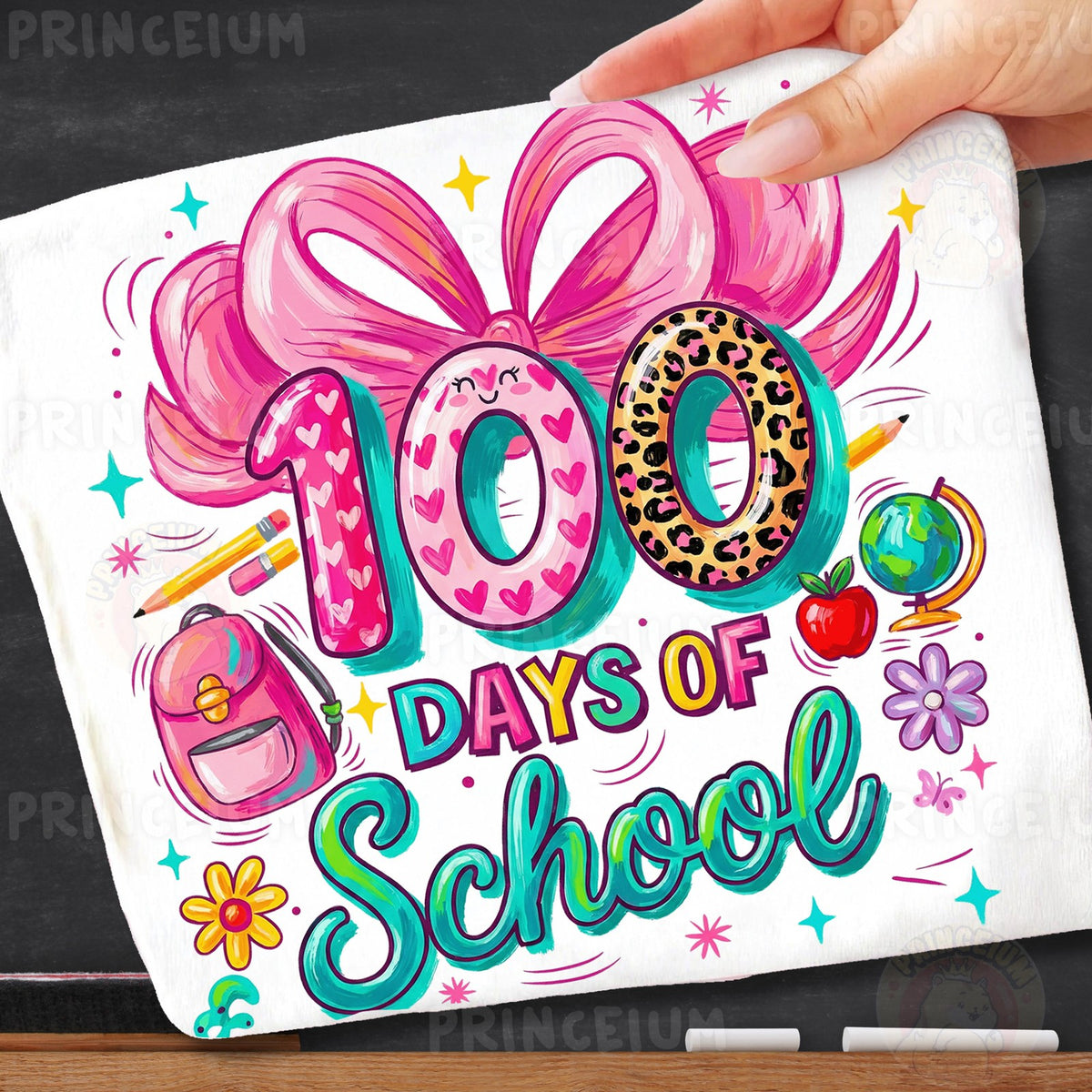 Pink Bow 100 Days of School