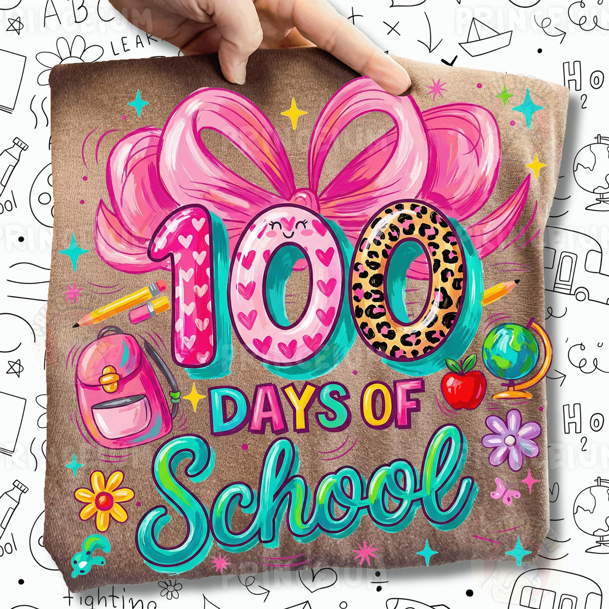 Pink Bow 100 Days of School