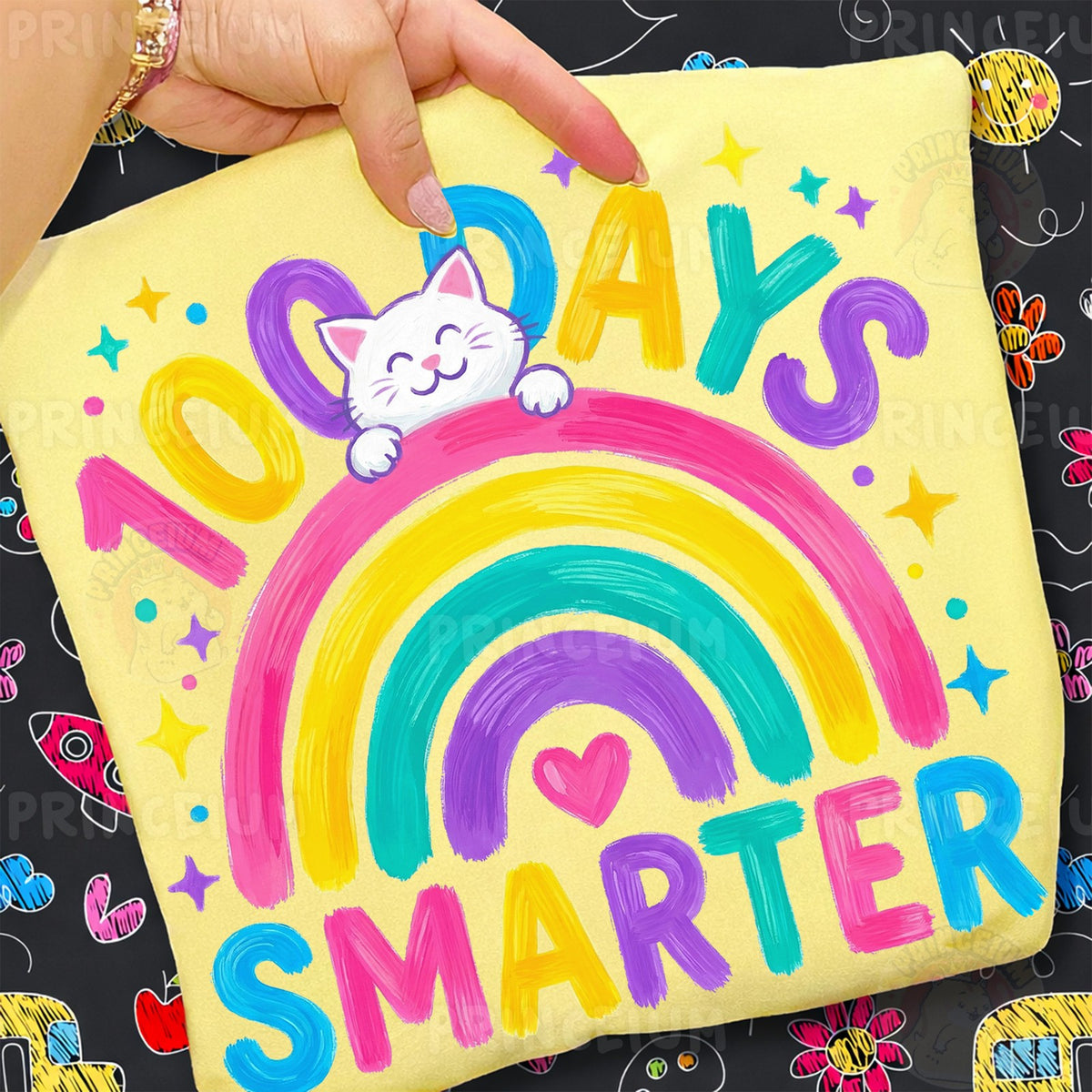 100 Days Smarter Rainbow Cat